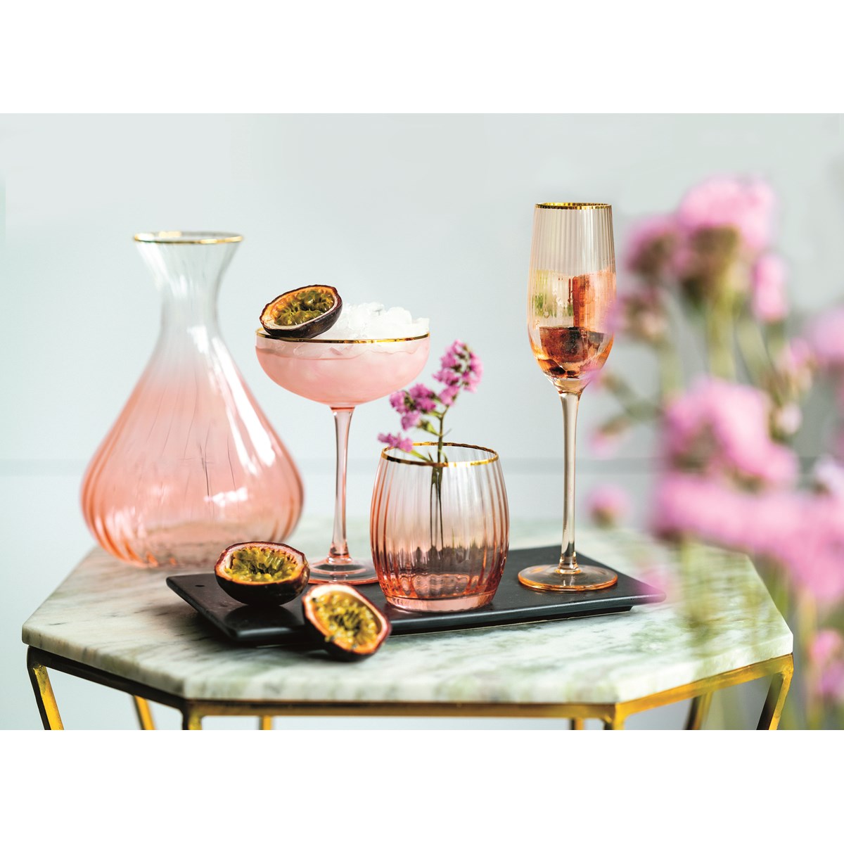 Modern House, soft pink vannglass 450ml